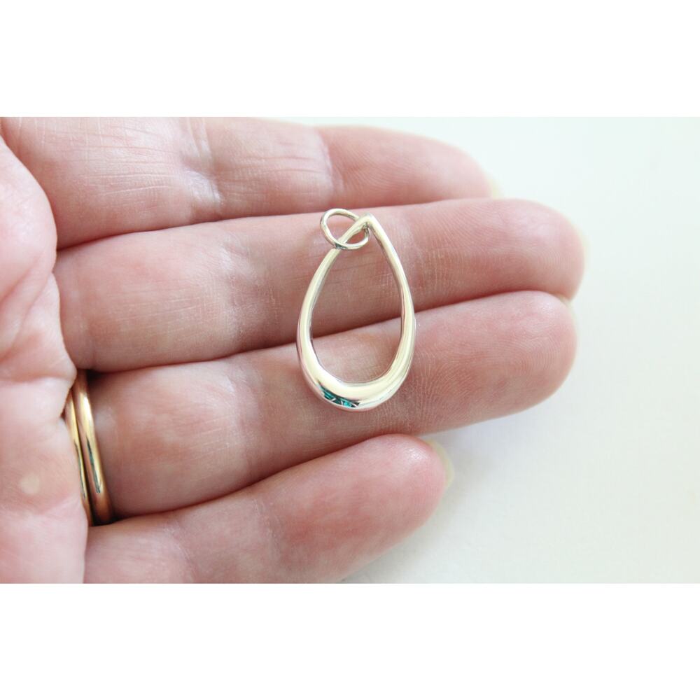 Sterling Silver Large Teardrop Statement Charm, Large Statement Teardrop Charm
